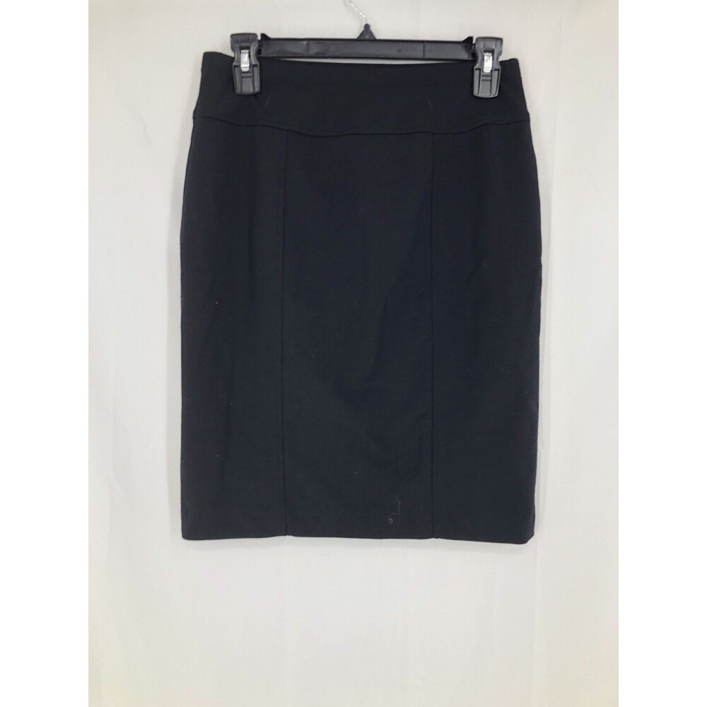 Ellen Tracy Skirt Womens S Black Knit Pull On Knee Length Pencil Workwear